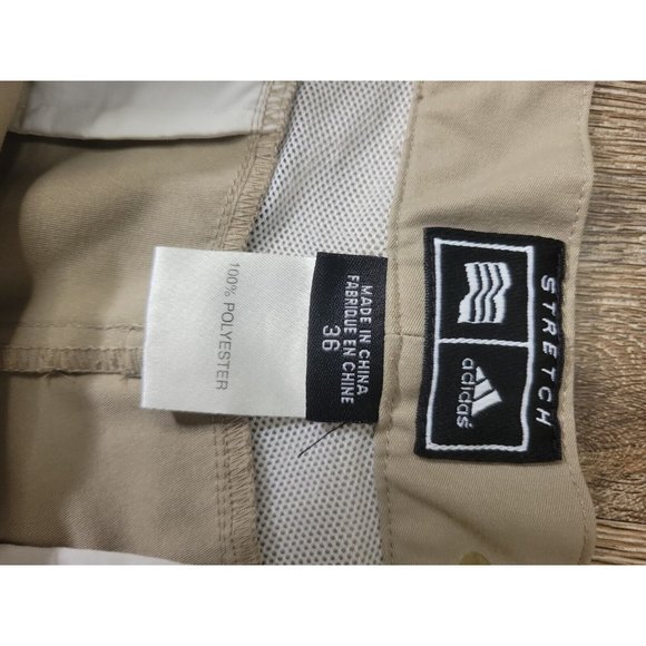 Adidas Men's 36 Shorts Khaki Stretch Chino Slit Pockets Golf Performance - Picture 5 of 8